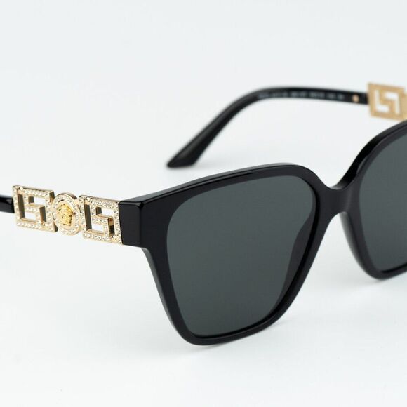 NEW Versace VE4471B GB1/87 Black Dark Grey Square Women Sunglasses VE 4471B
